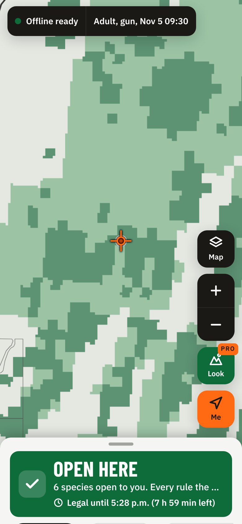 Where to look for moose near the Okanagan: green shading marks Prime and Good Crown land; the answer below is Open here.